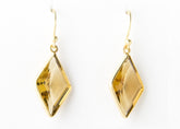 Diamond shaped topaz,18k diamond ear wire - abigailheche